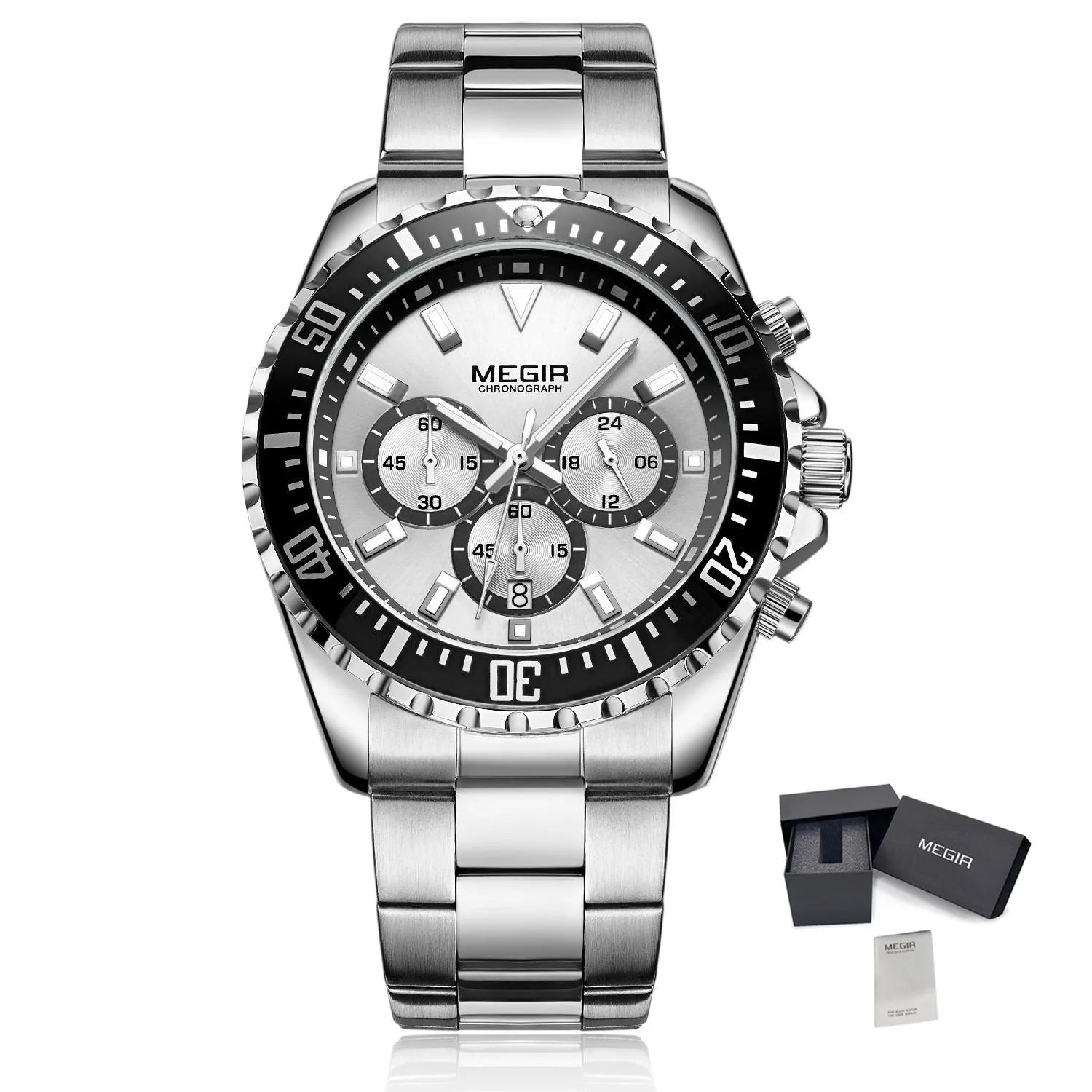 Herrklocka MEGIR kronograf 46mm – sport & business