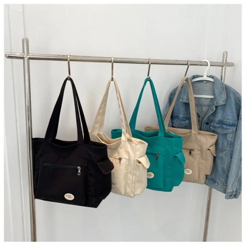 Canvas tote bag med stor kapacitet