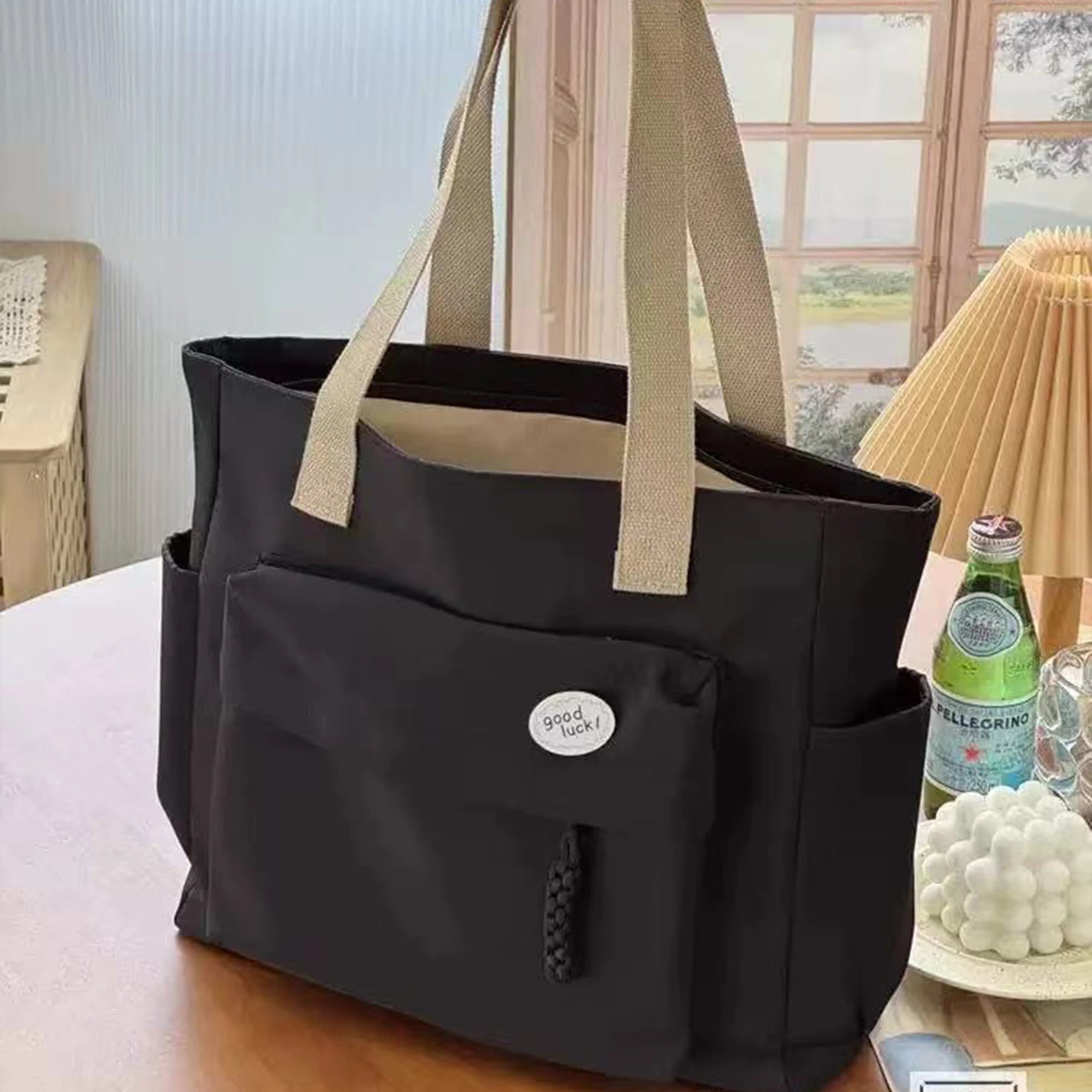 Canvas tote bag med stor kapacitet