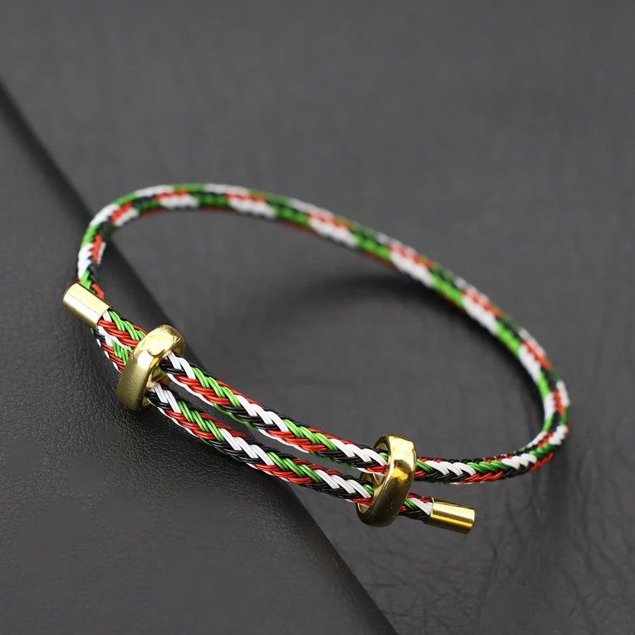Adjustable Simple Stainless Steel Wire Charm Bracelet Unisex Sliding Knot Good Luck Red Rope Braslet Outdoor Cycling Accessories
