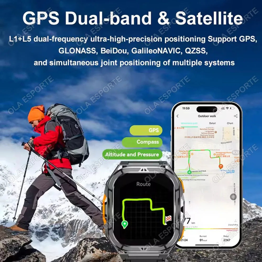 X5 GPS Smartwatch – AMOLED 1.96” & 5ATM Militärklassad