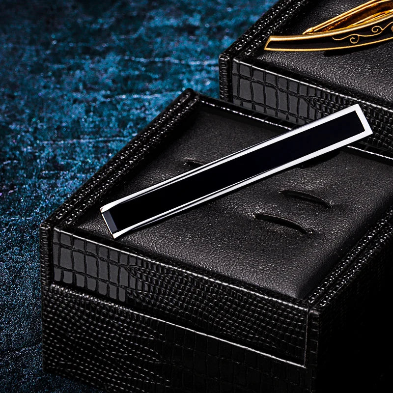 Manschettknappar & slipsklämma set – svart elegant accessoar