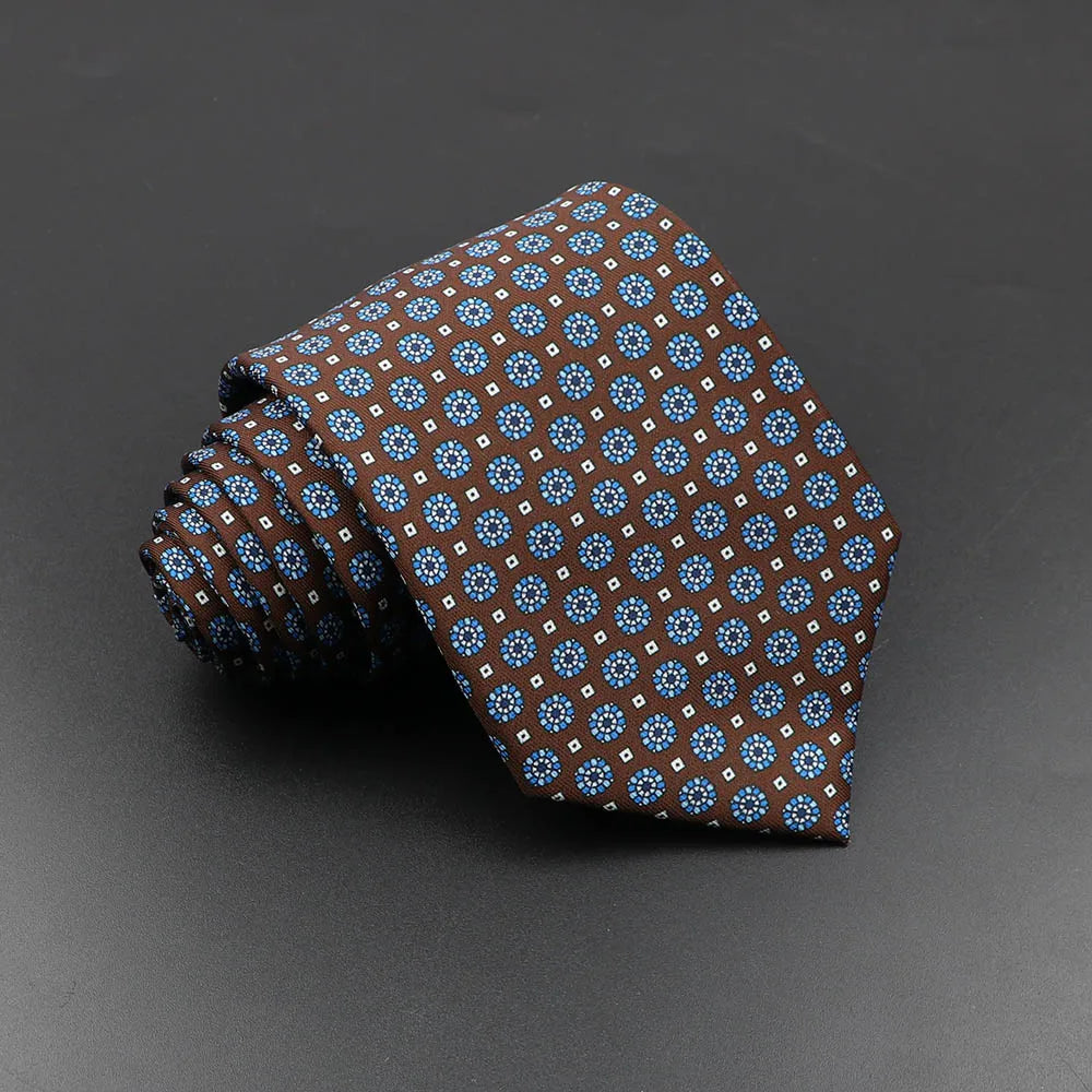 Slips herr 7,5 cm – färgglad prickig & floral