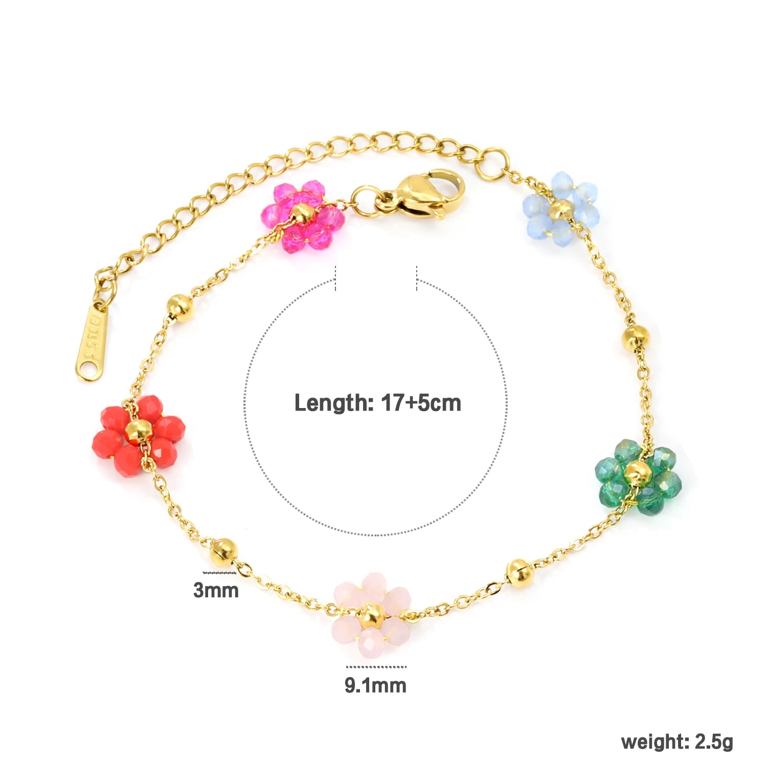 Blomhalsband dam – bohemiskt daisy halsband i rostfritt stål