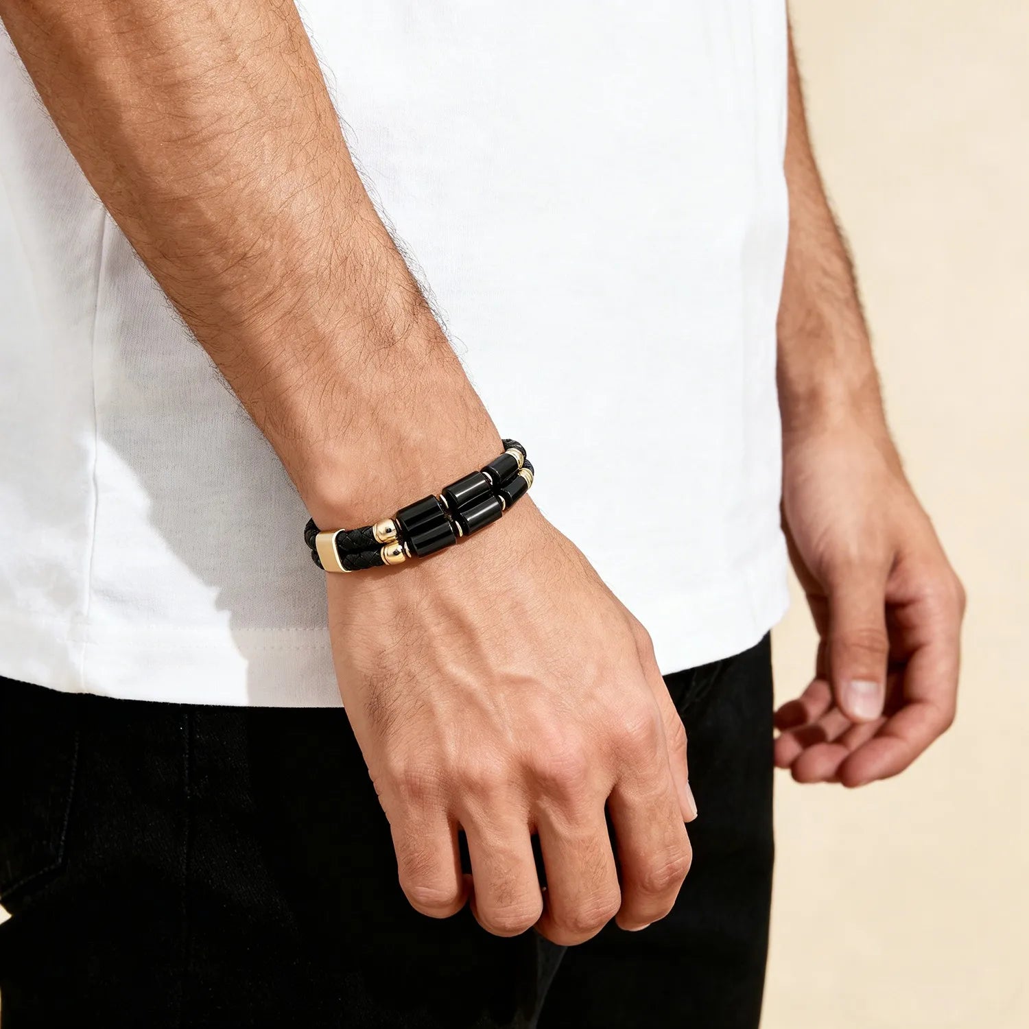 Armband herr – stenarmband med magnetlås