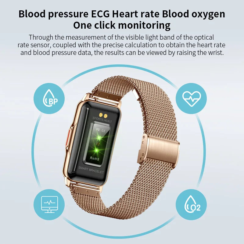 LIGE Smartklocka för dam & herr – fitnessklocka med pulsmätare och IP67