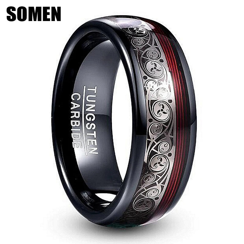 SOMEN TUNGSTEN svart herrring 8 mm med röd gitarrsträng