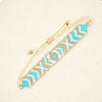 Handgjort pärlarmband unisex i bohemisk stil – justerbart armband med glaspärlor