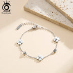 ORSA JEWELS damarmband – blomma med zirkonia i rostfritt stål