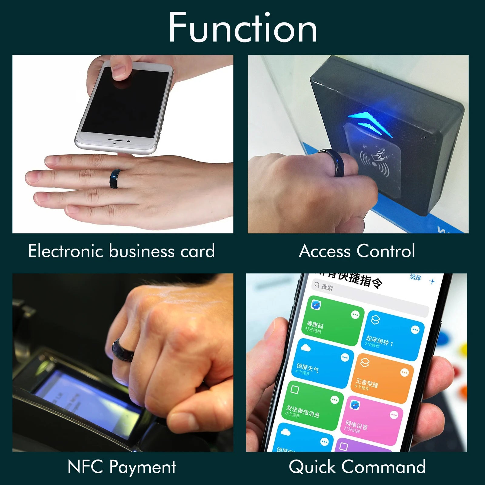 NTAG216 smart NFC-ring i keramik – programmerbar 888 byte