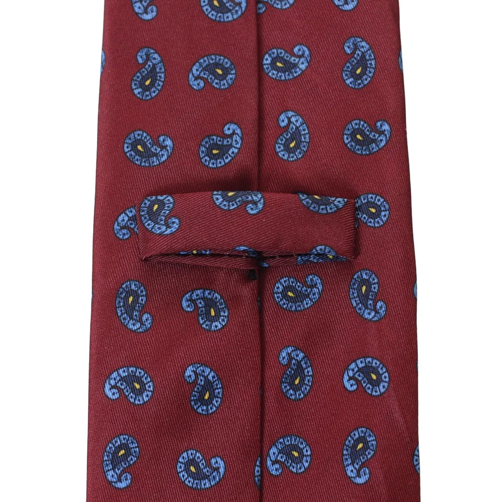 Paisleyslips Röd/Blå 9 cm – Elegant & modern stil