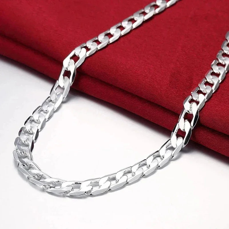 Klassiskt kedjehalsband 6 mm i 925 silver – unisex