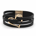 Brett flätat läderarmband för dam