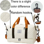 Quiltad weekendbag dam i lätt nylon med axelrem