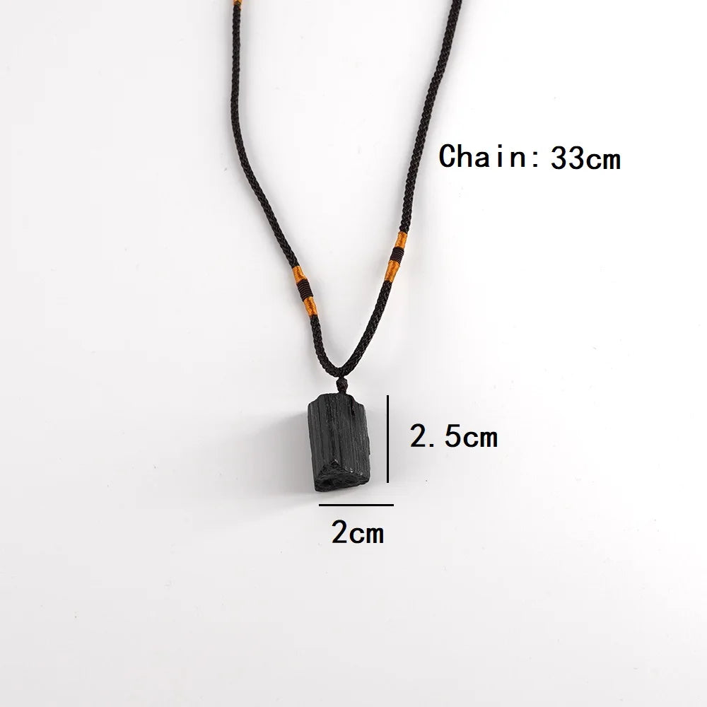 Svart turmalin halsband – naturlig sten