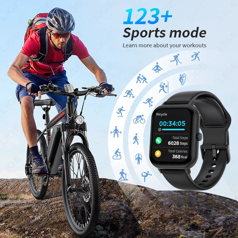 LIGE GPS Smartwatch 1.83” – 100+ sportlägen & Bluetooth-samtal