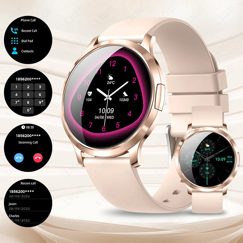 LIGE Dam Smartwatch 1.32” – AMOLED & pulsmätning