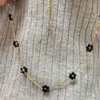 Blomhalsband dam – bohemiskt daisy halsband i rostfritt stål