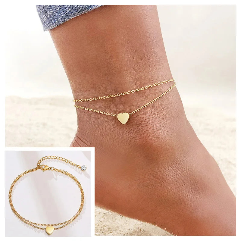 Fotlänk dam snake chain – rostfritt stål