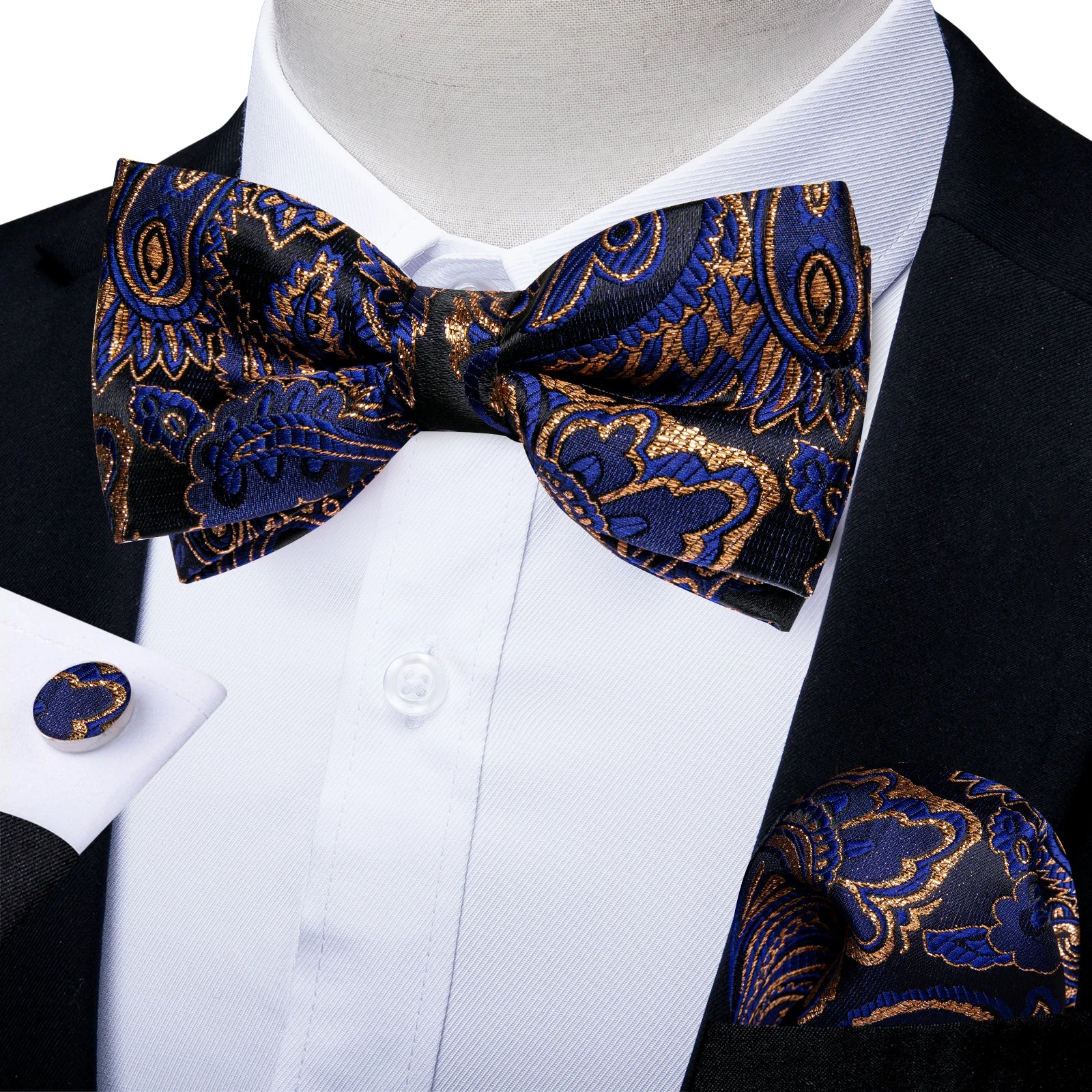 Flugset paisley herr – fluga, näsduk & manschettknappar