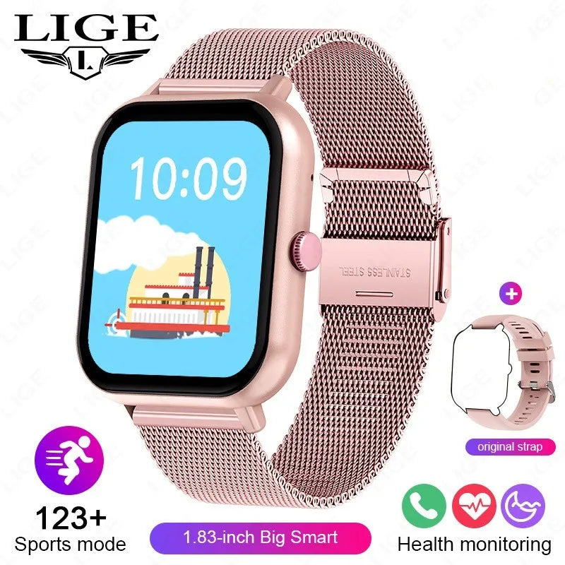 LIGE GPS Smartwatch 1.83” – 100+ sportlägen & Bluetooth-samtal