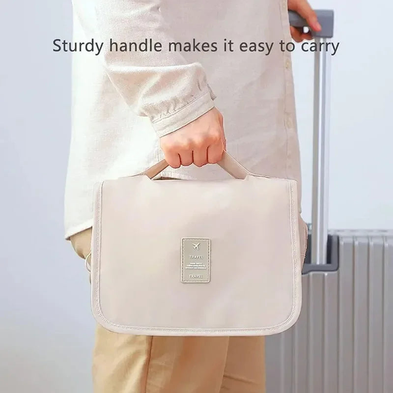 Vattentät necessär med krok – Resesmart smink- och toalettväska