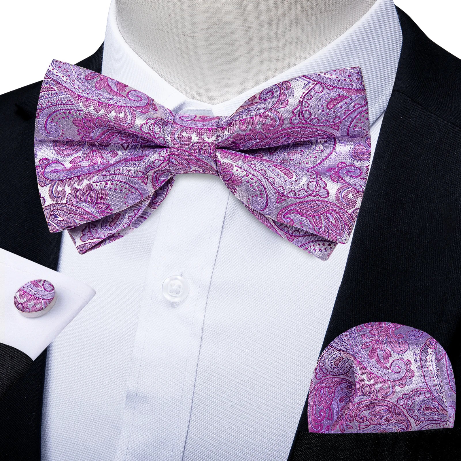 Flugset paisley herr – fluga, näsduk & manschettknappar