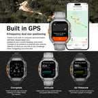 Militär Smartwatch GPS – 1.96” AMOLED & 10ATM vattentät