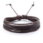 Läderarmband herr – flätat multilager