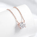 Halsband dam – moissanite halsband i roséguld i guldton