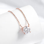 Halsband dam – moissanite halsband i roséguld i guldton