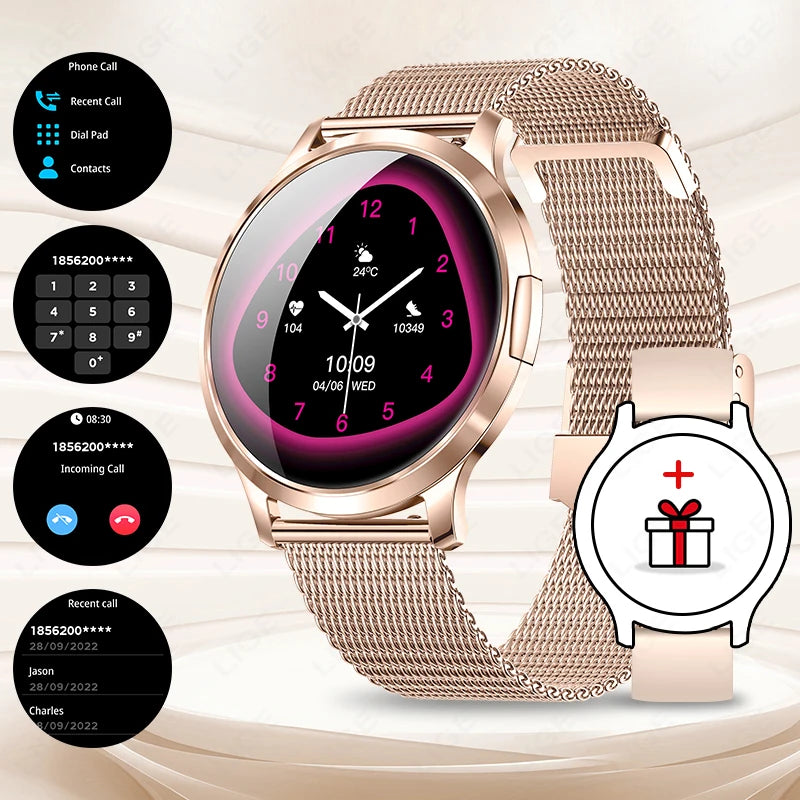 LIGE Dam Smartwatch 1.32” – AMOLED & pulsmätning