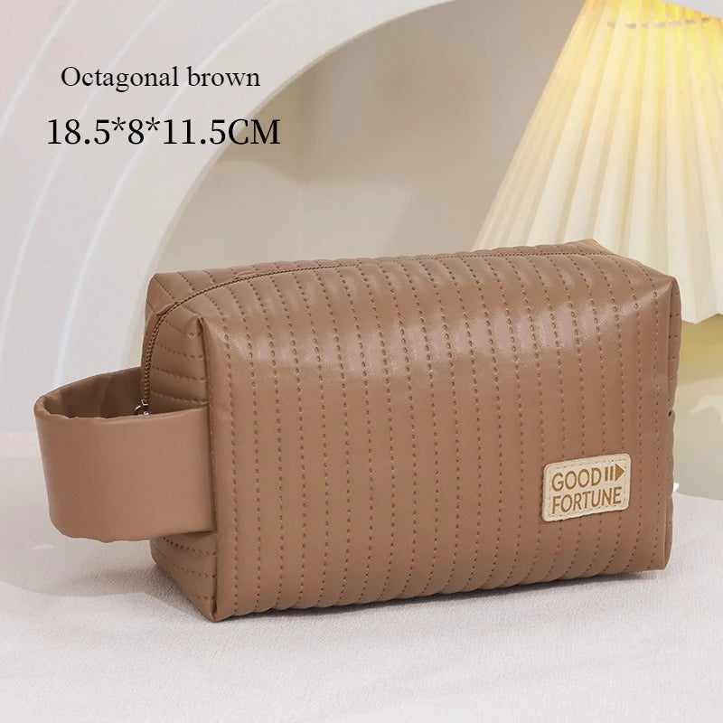 Stor sminkväska i PU läder