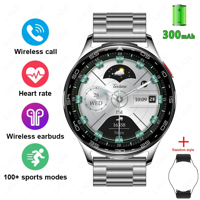 Smartwatch LIGE TWS 2‑i‑1 – med hörlurar & Bluetooth