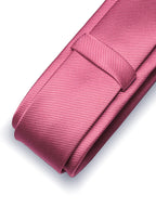 Smal slips 6 cm med näsduk & slipsnål – enfärgat slipsset i sidenlook