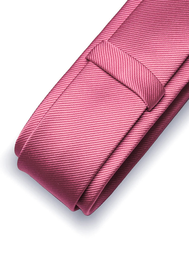 Smal slips 6 cm med näsduk & slipsnål – enfärgat slipsset i sidenlook
