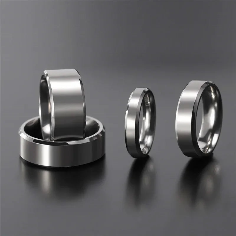 Titanring i silverfärg – borstad vigselring 4-8 mm