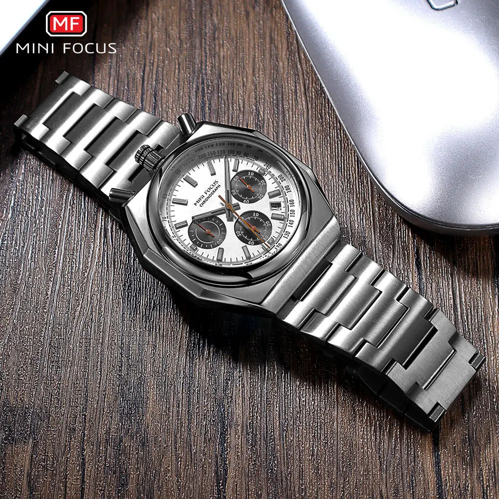 Herrklocka MINI FOCUS kronograf – stål & business
