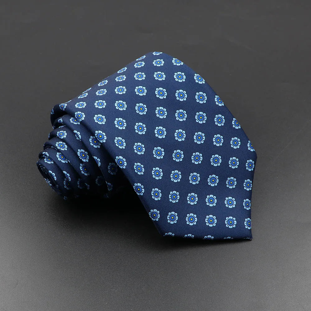 Slips herr 7,5 cm – färgglad prickig & floral