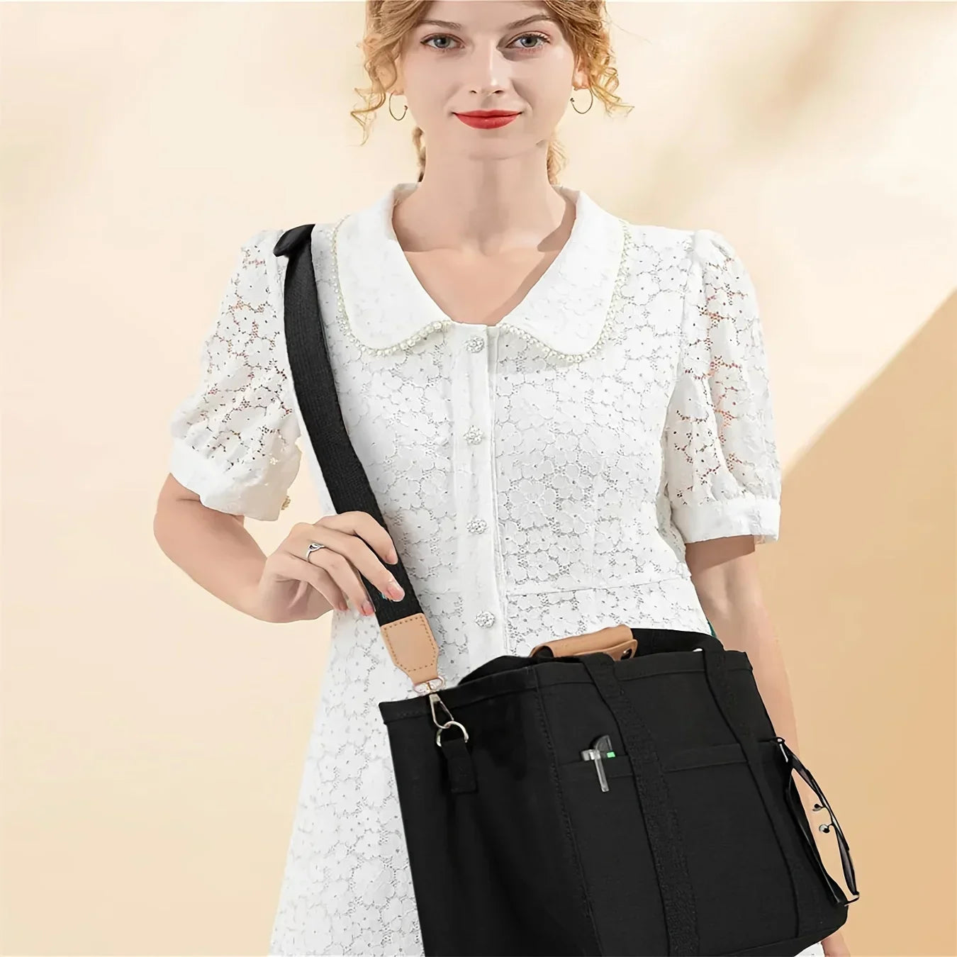 Väska dam – rymlig canvasväska med stor kapacitet