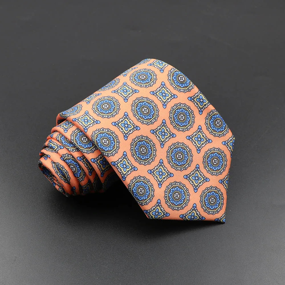 Slips herr 7,5 cm – färgglad prickig & floral