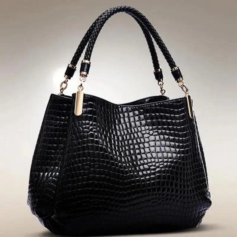 Damväska Croco Large Tote – rymlig handväska med krokodilprägling