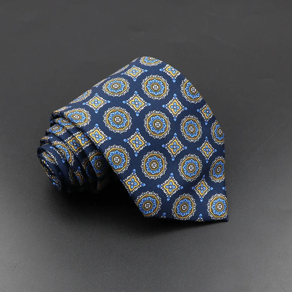 Slips herr 7,5 cm – färgglad prickig & floral