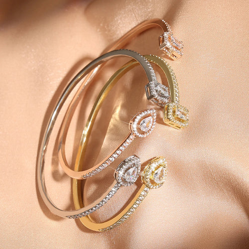 Armband dam – geometriskt armband med kristaller i guldton