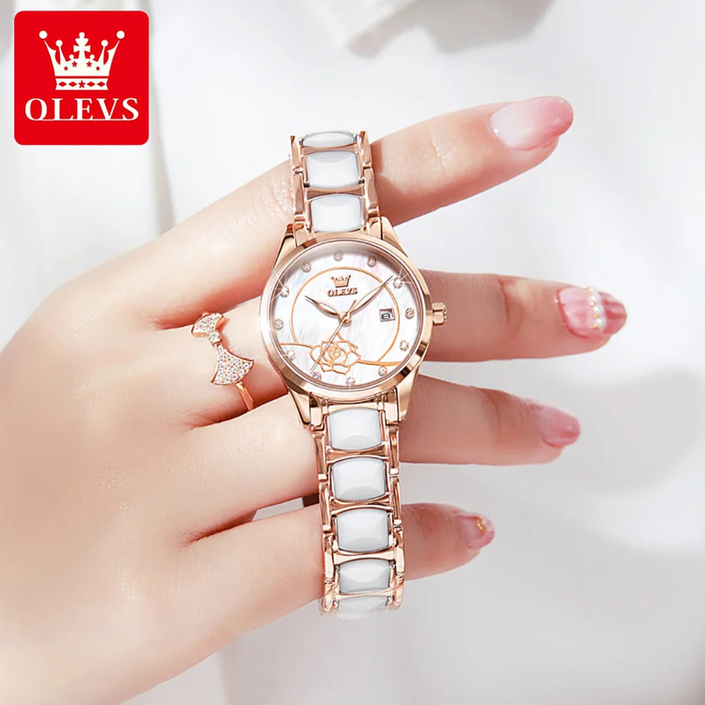 OLEVS 3606 Damklocka – elegant automatisk klocka