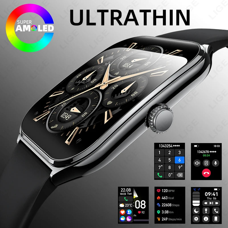 LIGE Ultra Thin Smartwatch 1.96” – AMOLED & Bluetooth-samtal