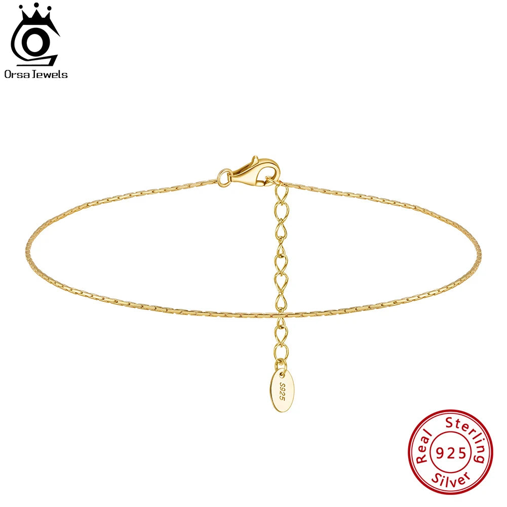 ORSA JEWELS fotlänk i 925 sterling silver med bambukedja