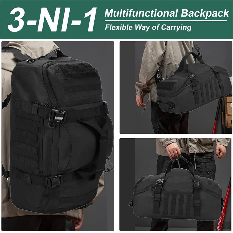 Militär duffelbag / weekendbag 80L – 3-i-1 multifunktion