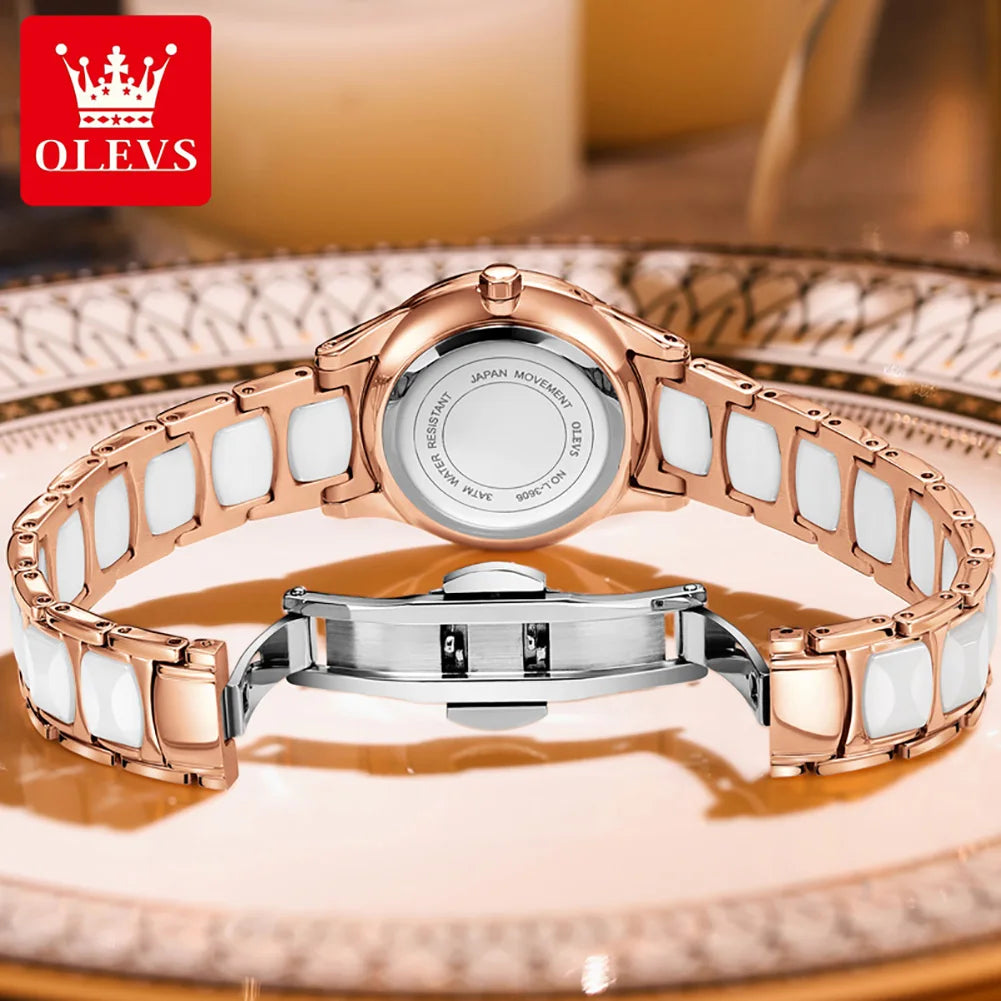 OLEVS 3606 Damklocka – elegant automatisk klocka