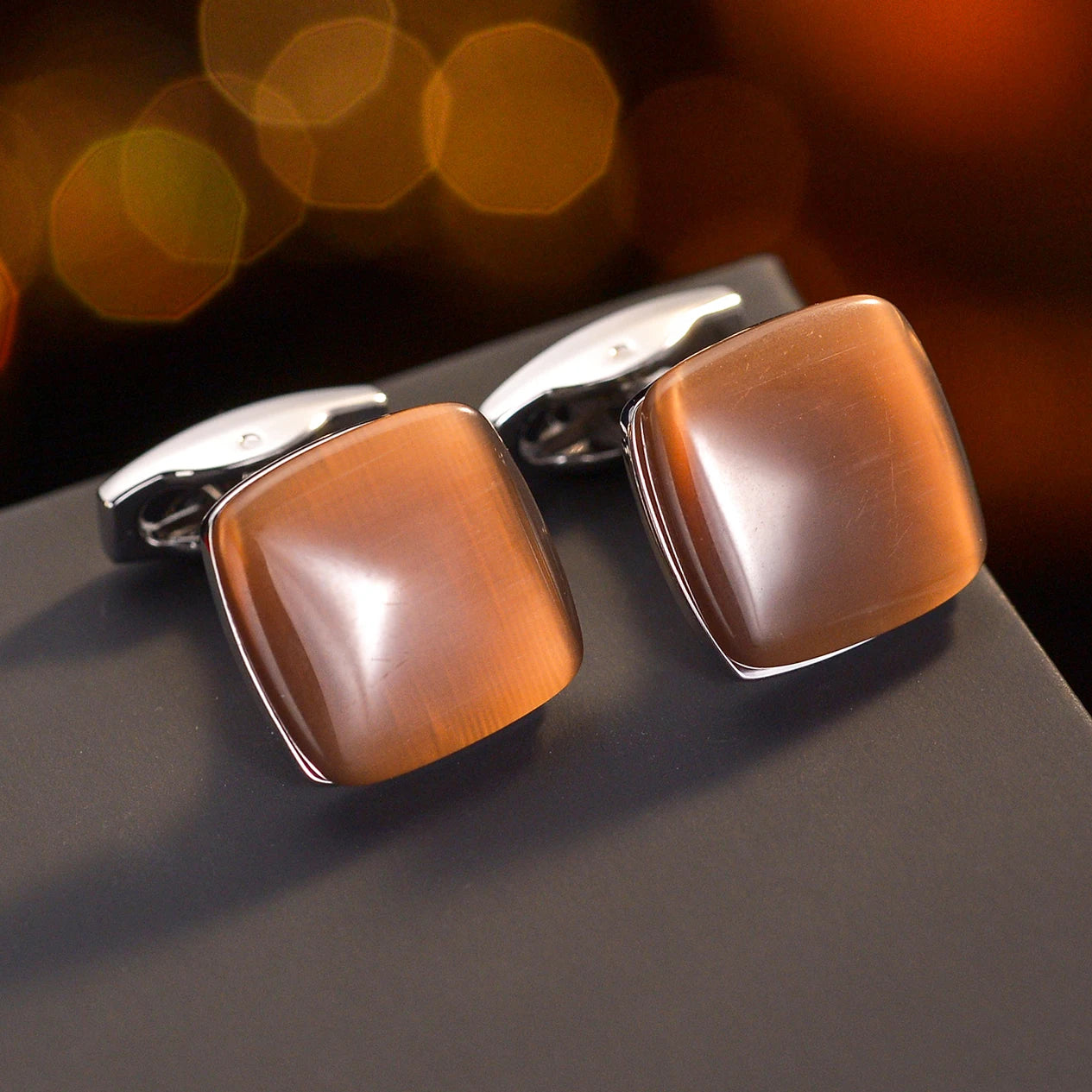 Lyxiga manschettknappar i koppar – För kostym & skjorta